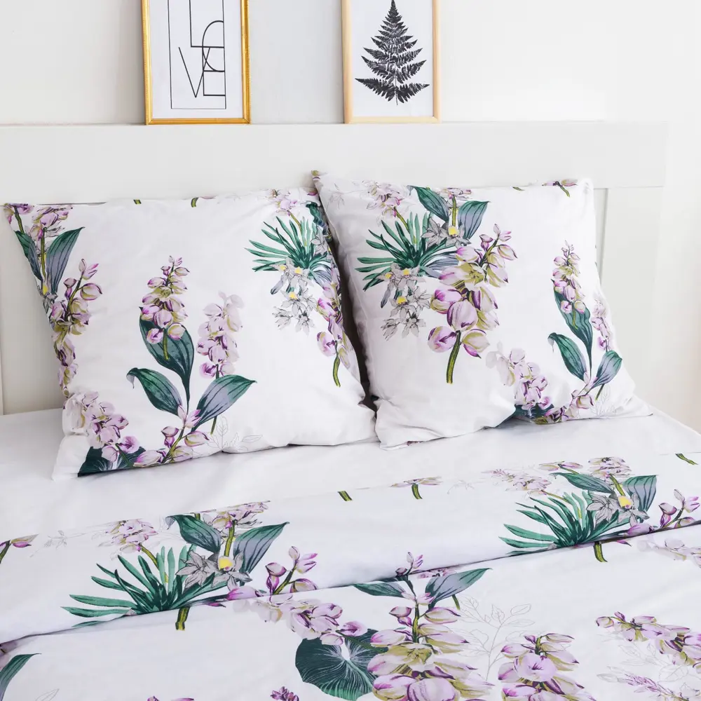 Фото 2 Комплект постельного белья Lovelife «Ботаника» евро, поплин, разноцветный