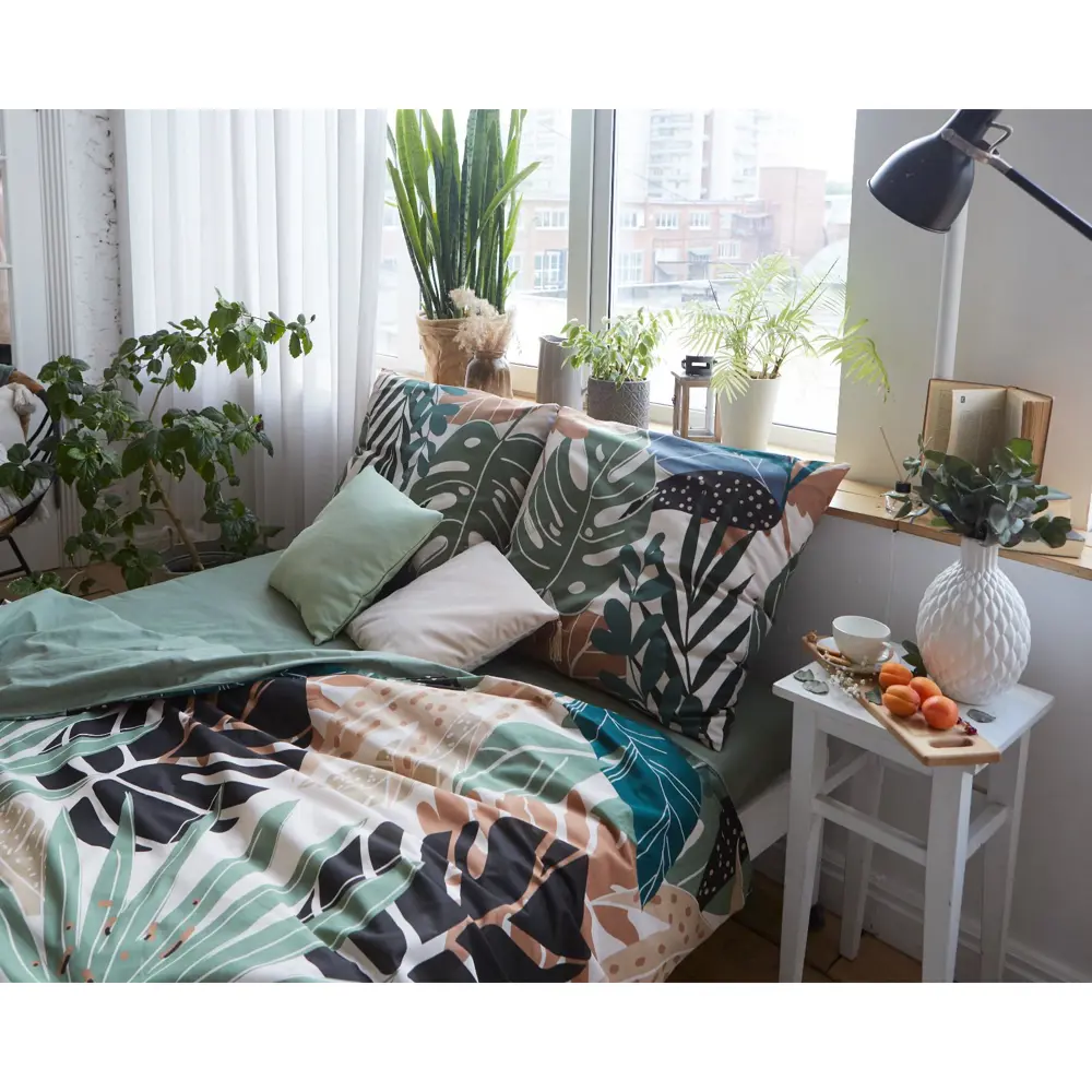 Фото 5 Комплект постельного белья Этель «Colored tropics» (вид 2) полутораспальный, поплин, разноцветный