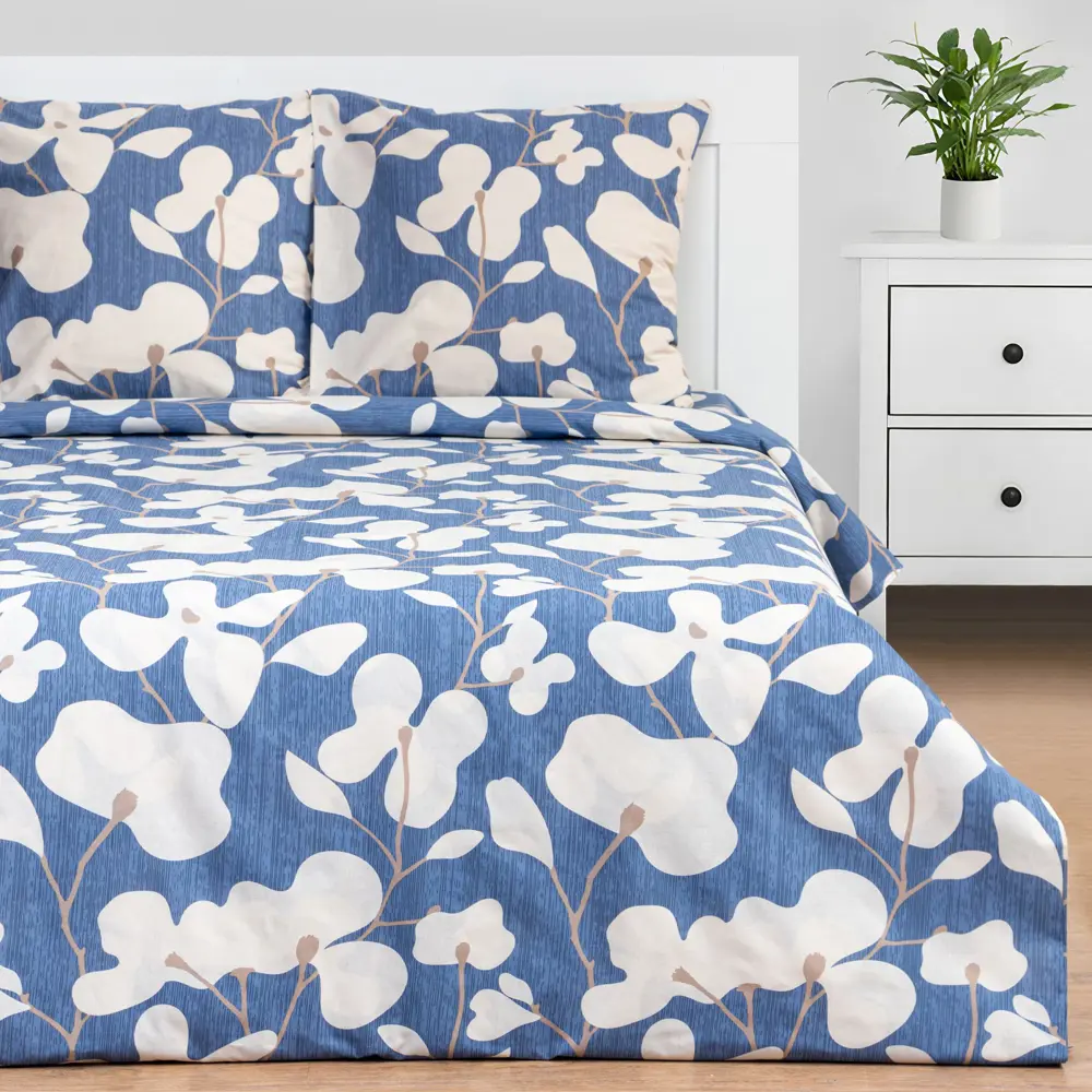 Фото Комплект постельного белья Этель «Орхидея» евро, поплин, разноцветный