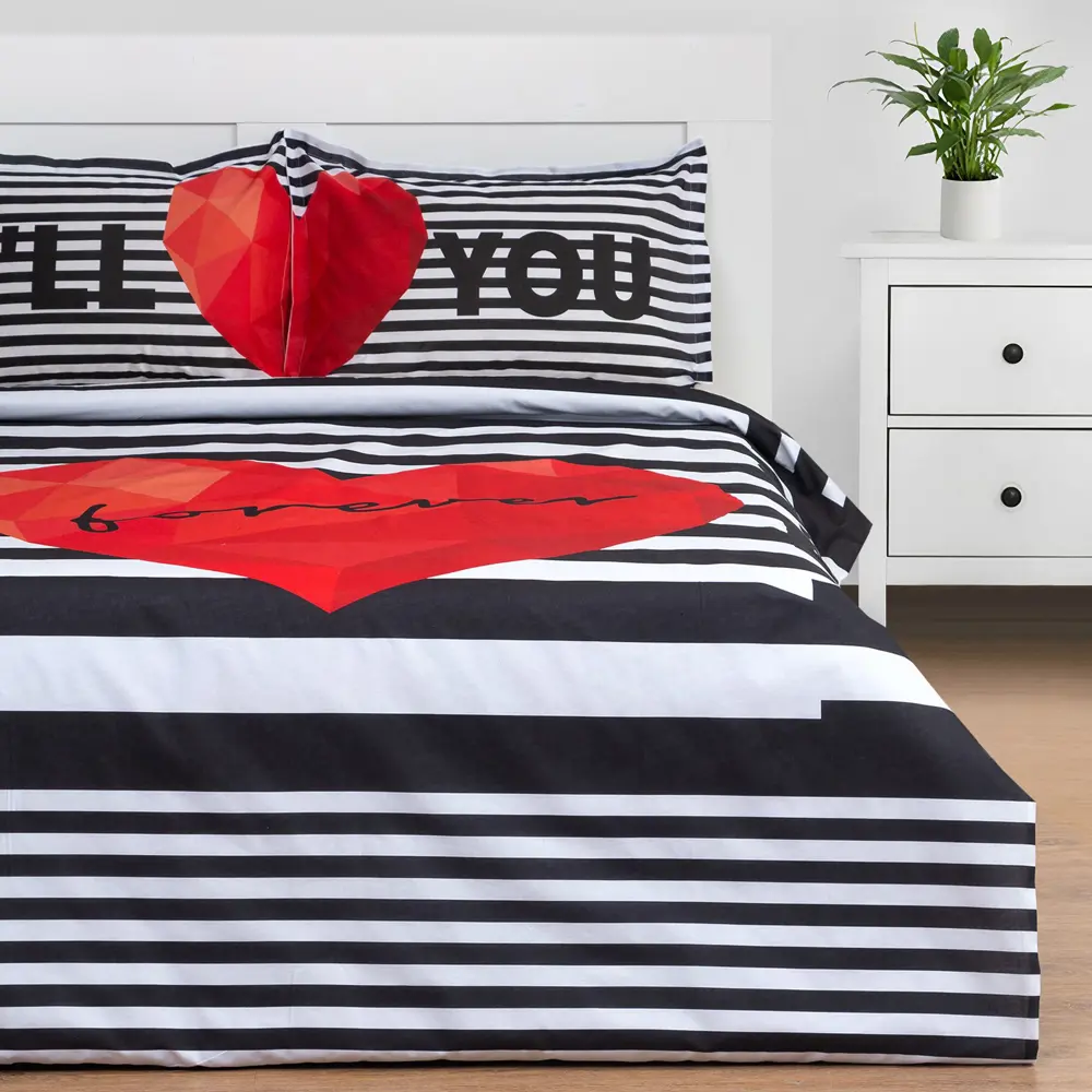 Фото Комплект постельного белья Этель «Love Forever» евро, поплин, разноцветный