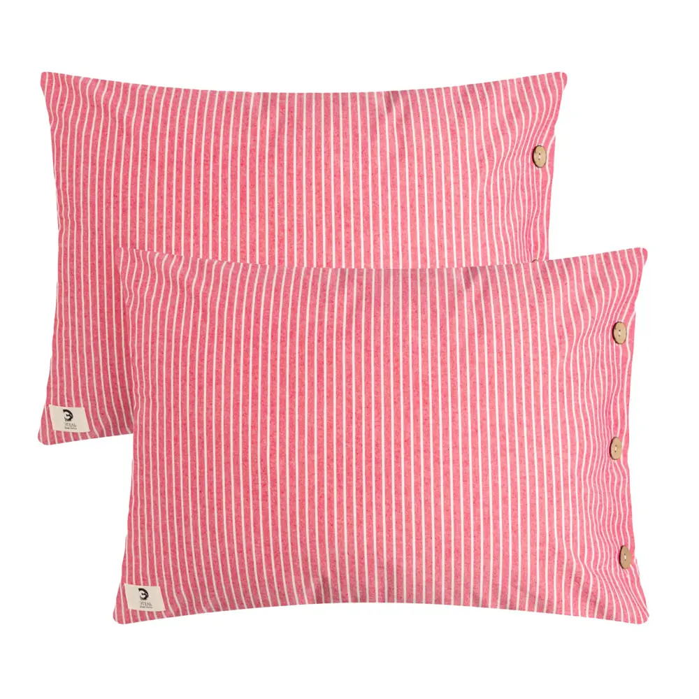 Фото Наволочка Этель «Полоски» 70x50 см хлопок 2шт цвет красный Фото Наволочка Этель «Полоски» 70x50 см хлопок 2шт цвет красный