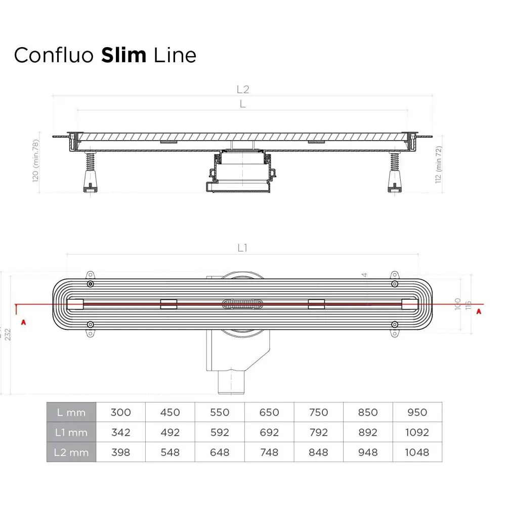 Фото 2 Душевой лоток Pestan Confluo Slim Line 550+ Фото 2 Душевой лоток Pestan Confluo Slim Line 550+