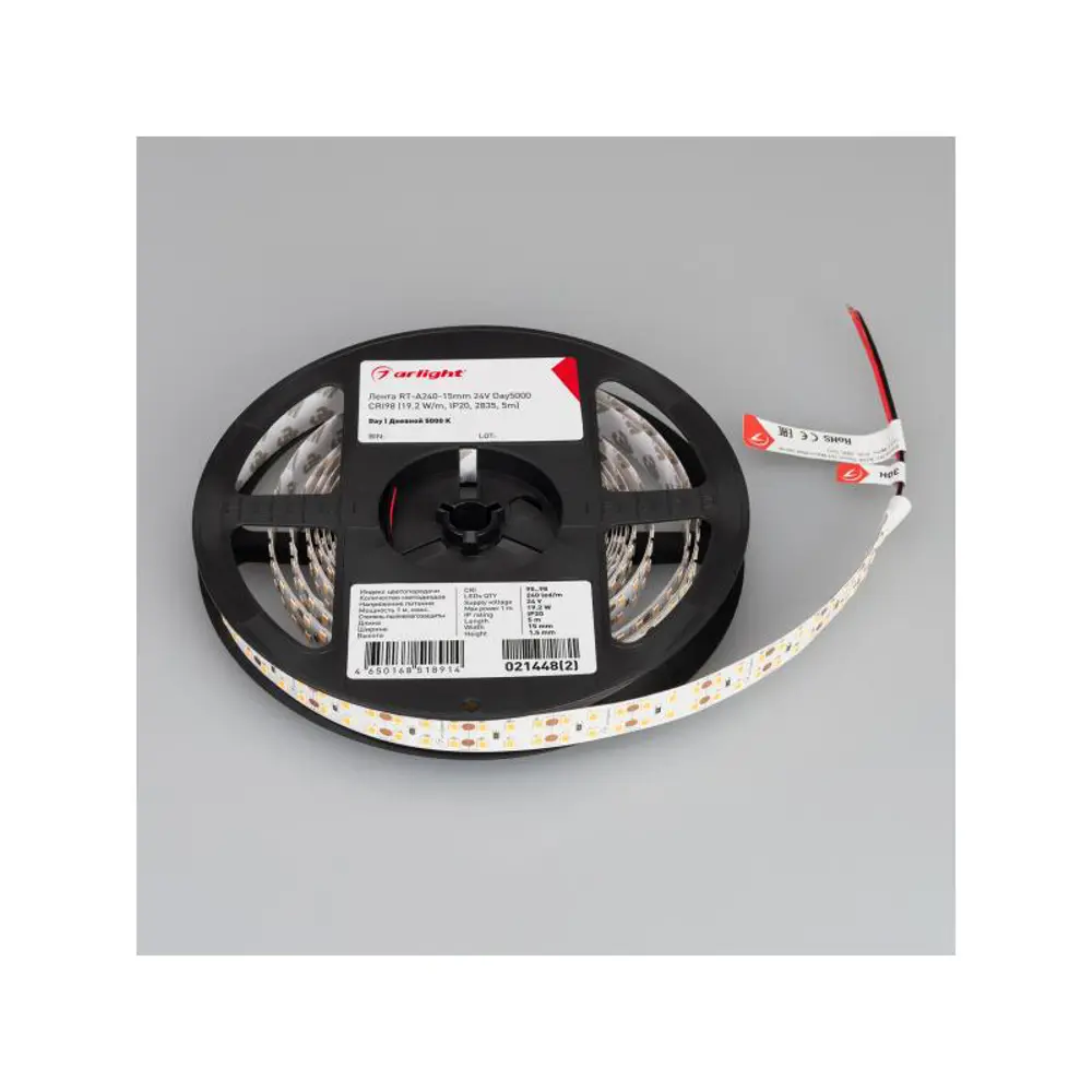 Фото 3 Светодиодная лента Arlight 021448(2) SMD 2835 240 диод/16 Вт/м 24 В IP20 5 м белый свет Фото 3 Светодиодная лента Arlight 021448(2) SMD 2835 240 диод/16 Вт/м 24 В IP20 5 м белый свет