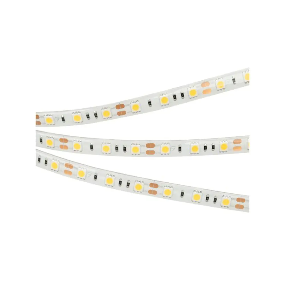 Фото Светодиодная лента Arlight 014692(2) SMD 5060 60 диод/12.5 Вт/м 12 В IP65 5 м теплый белый свет