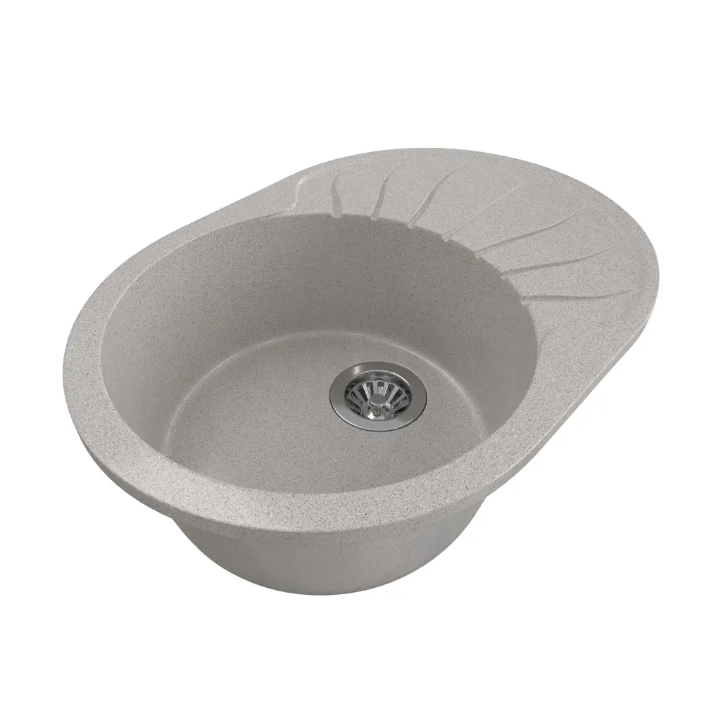 Фото 2 Врезная мойка Gamma Stone 75x51x20 см литьевой мрамор цвет серый GS-23-10 Фото 2 Врезная мойка Gamma Stone 75x51x20 см литьевой мрамор цвет серый GS-23-10