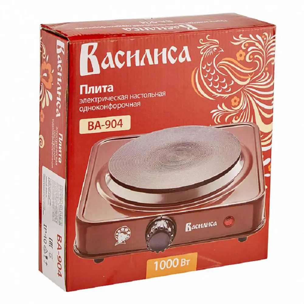 Фото 2 Электрическая настольная плита Василиса ВА-904 26.50 см 1 конфорка цвет коричневый Фото 2 Электрическая настольная плита Василиса ВА-904 26.50 см 1 конфорка цвет коричневый