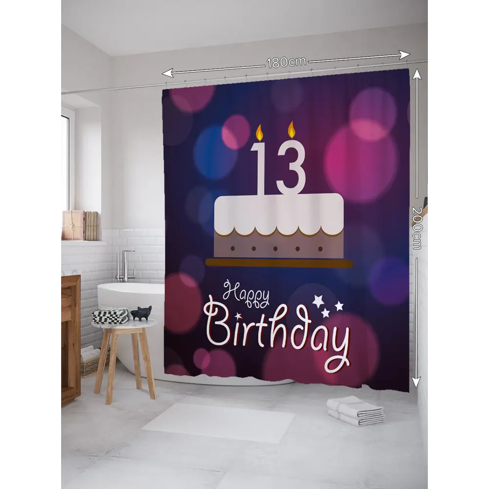 Фото 2 Шторка для ванной комнаты JoyArty sc_35046 200x180см цвет синий