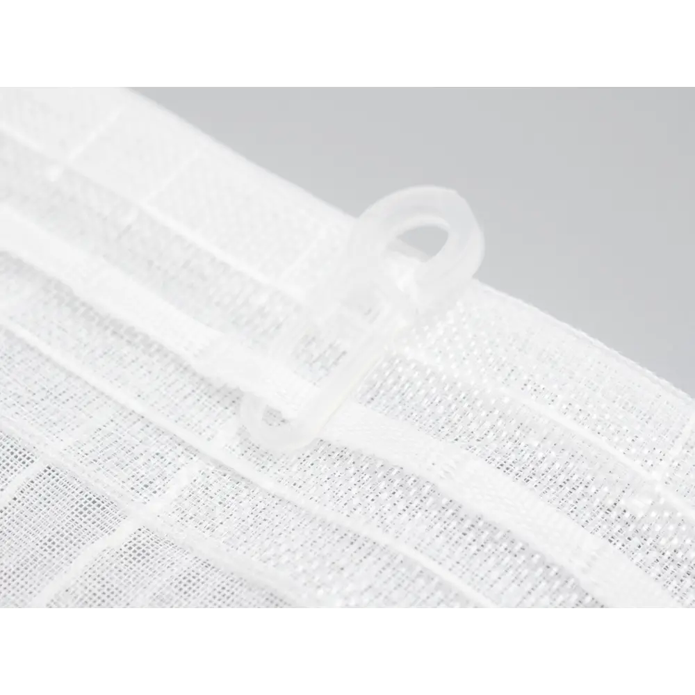 Фото 9 Тюль на шторной ленте для кухни батист с ламбрекеном 200x200 см цвет белый