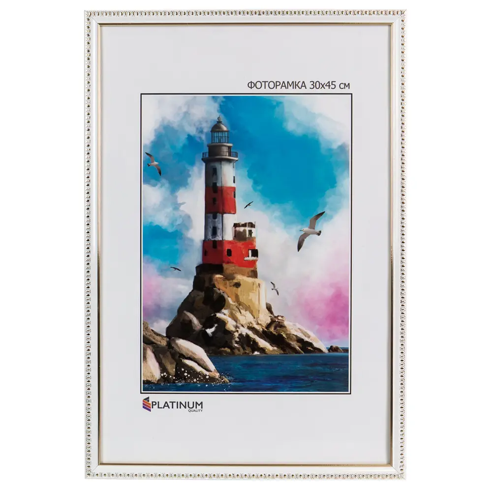Фото Рамка Platinum Камея 45x30 см пластик цвет белый Фото Рамка Platinum Камея 45x30 см пластик цвет белый