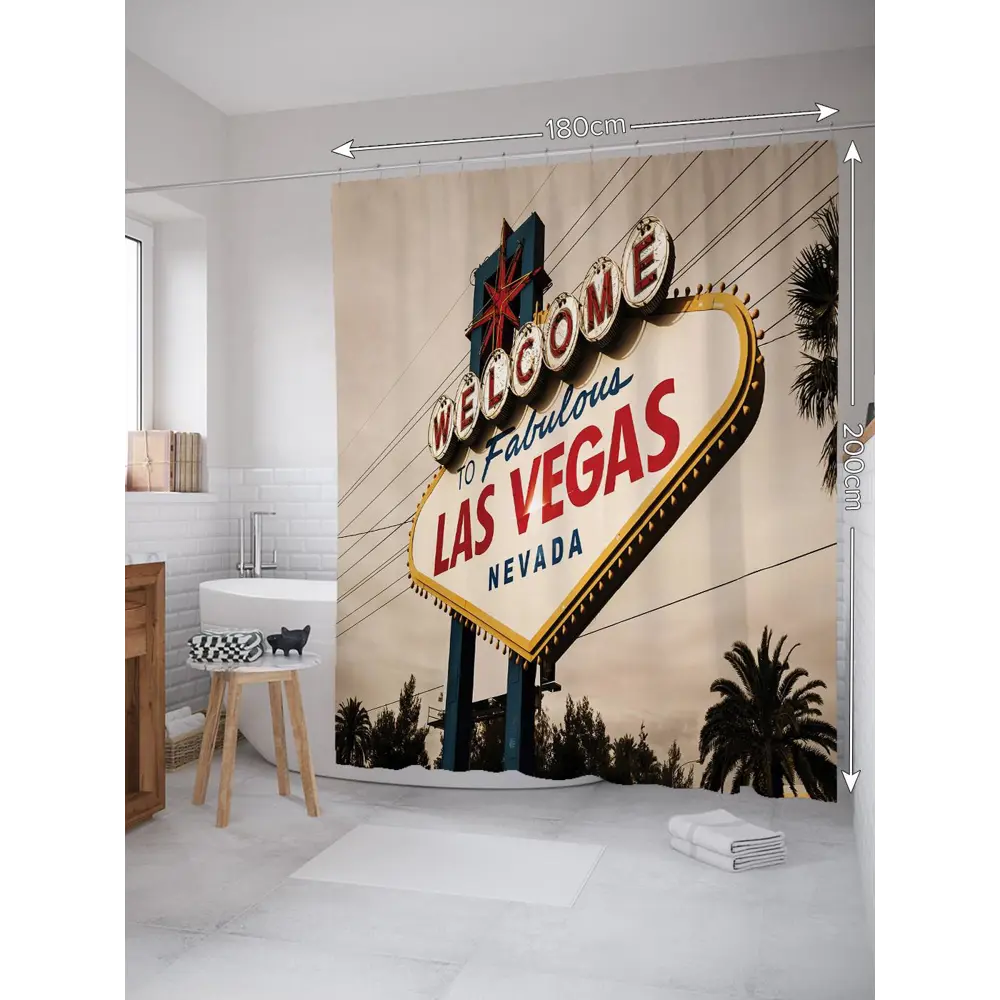 Фото 2 Шторка для ванной комнаты JoyArty sc_4742 200x180см цвет серый серебристый