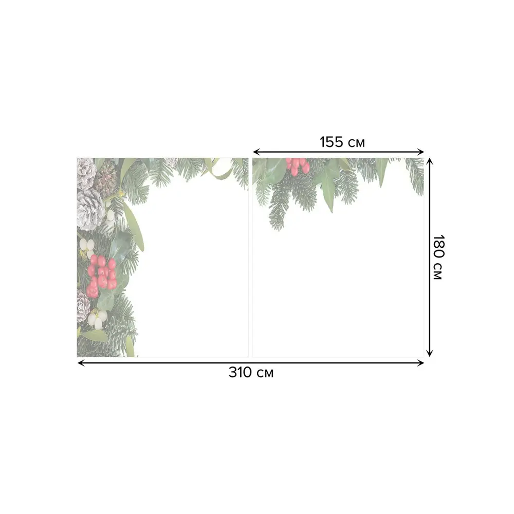 Фото 2 Тюль на шторной ленте для кухни Рождественские Шишки 155х180 см цвет красный Фото 2 Тюль на шторной ленте для кухни Рождественские Шишки 155х180 см цвет красный