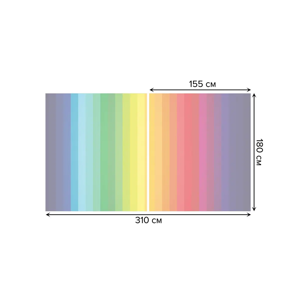 Фото 2 Тюль на шторной ленте для кухни Радужные Полоски 155х180 см цвет красный Фото 2 Тюль на шторной ленте для кухни Радужные Полоски 155х180 см цвет красный