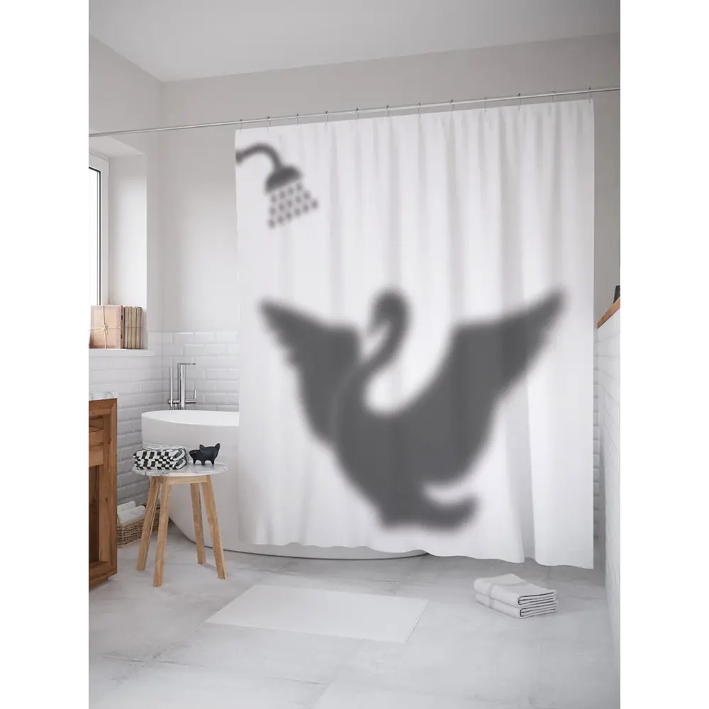 Фото Шторка для ванной комнаты JoyArty sc_3756 200x180см цвет серый серебристый