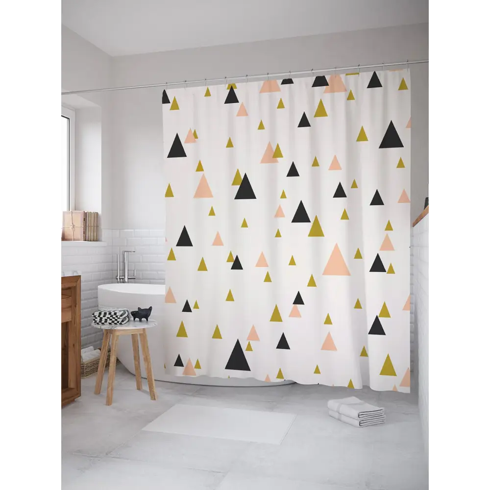 Фото Шторка для ванной комнаты JoyArty sc_28523 200x180см цвет серый серебристый