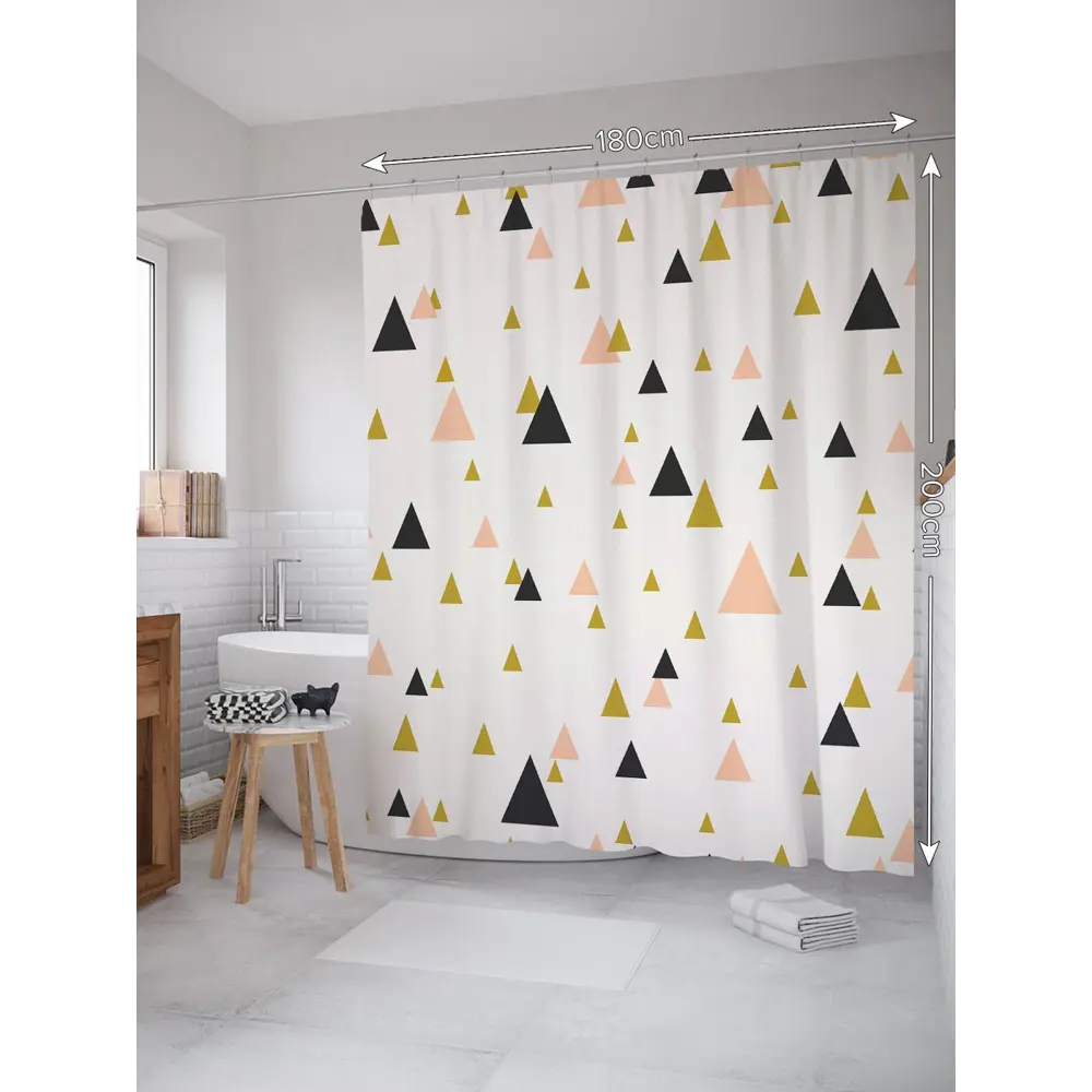 Фото 2 Шторка для ванной комнаты JoyArty sc_28523 200x180см цвет серый серебристый