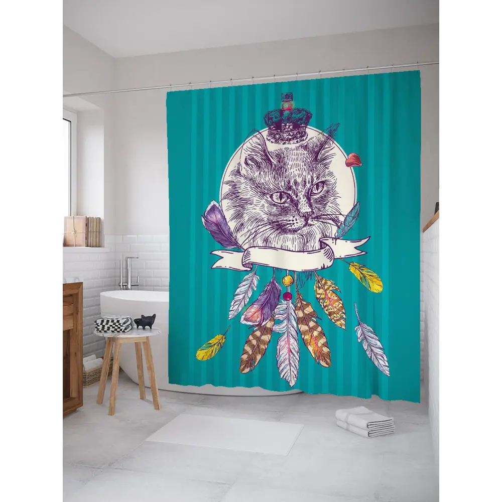 Фото Шторка для ванной комнаты JoyArty sc_30168 200x180см цвет синий