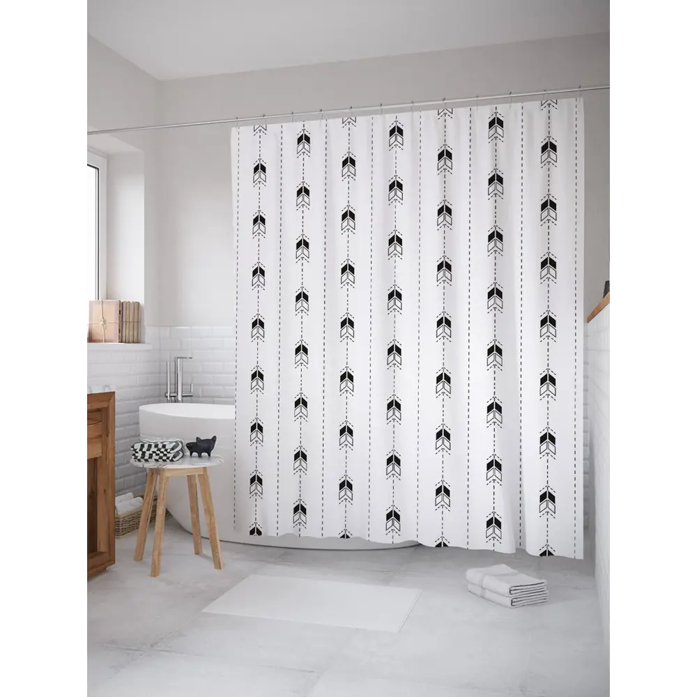 Фото Шторка для ванной комнаты JoyArty sc_29709 200x180см цвет серый серебристый