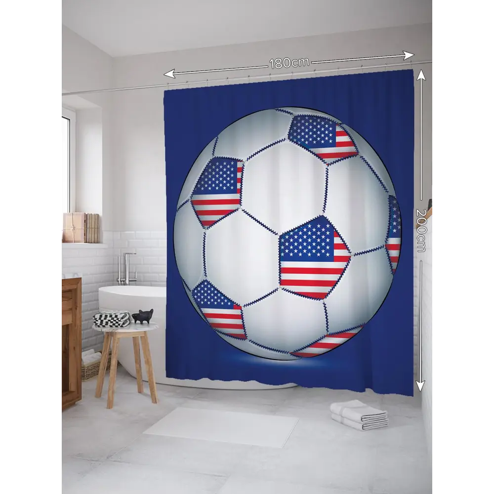 Фото 2 Шторка для ванной комнаты JoyArty sc_4950 200x180см цвет синий