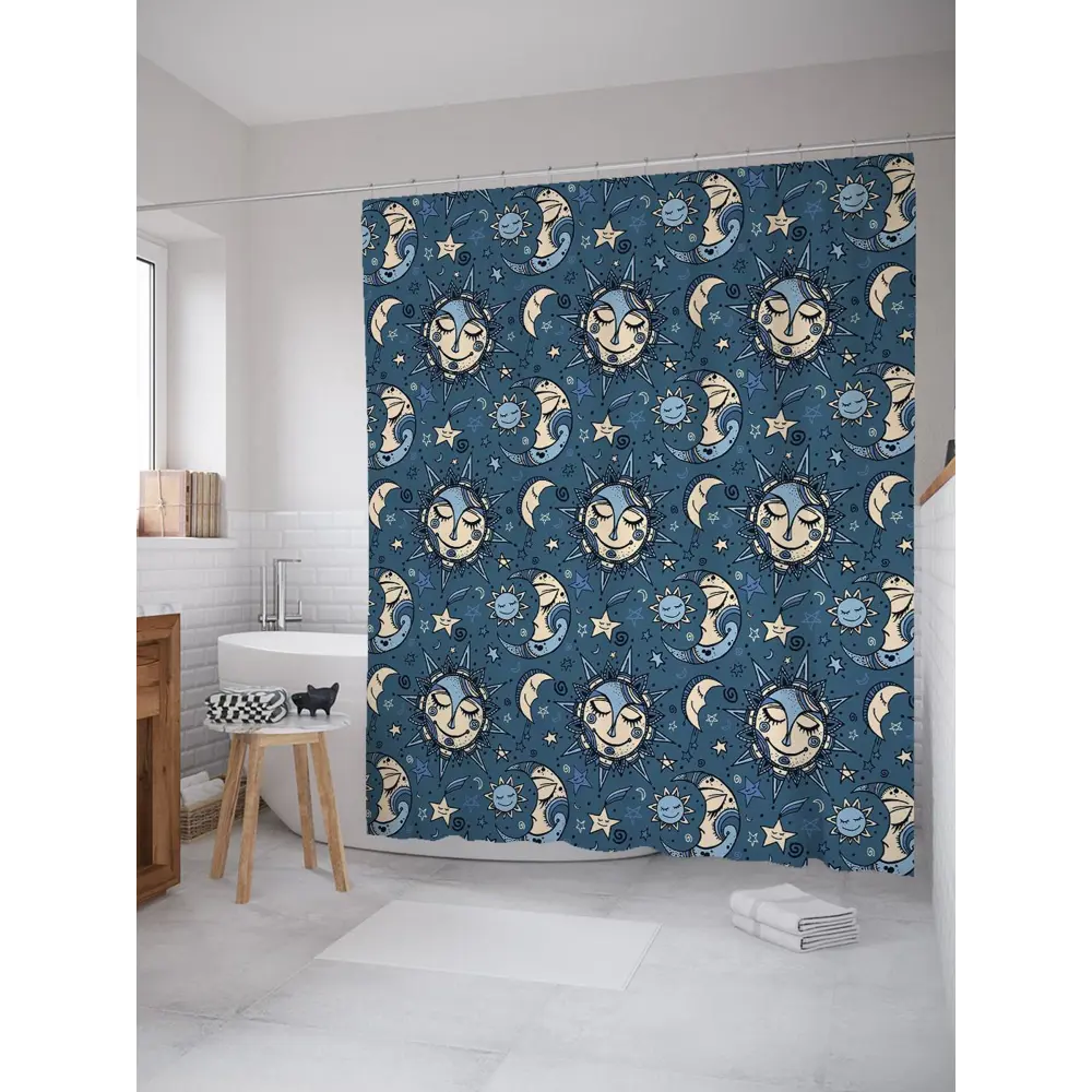 Фото Шторка для ванной комнаты JoyArty sc_35671 200x180см цвет синий