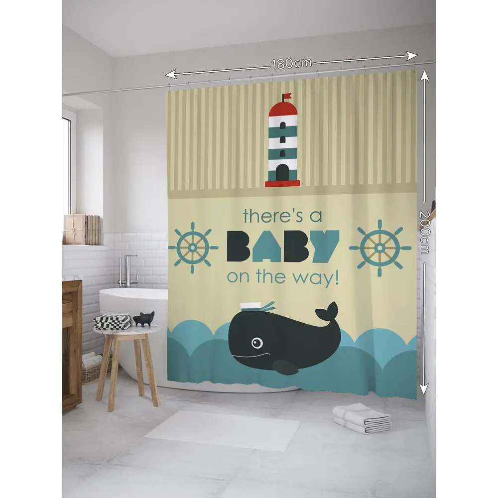 Фото 2 Шторка для ванной комнаты JoyArty sc_34601 200x180см цвет серый серебристый Фото 2 Шторка для ванной комнаты JoyArty sc_34601 200x180см цвет серый серебристый