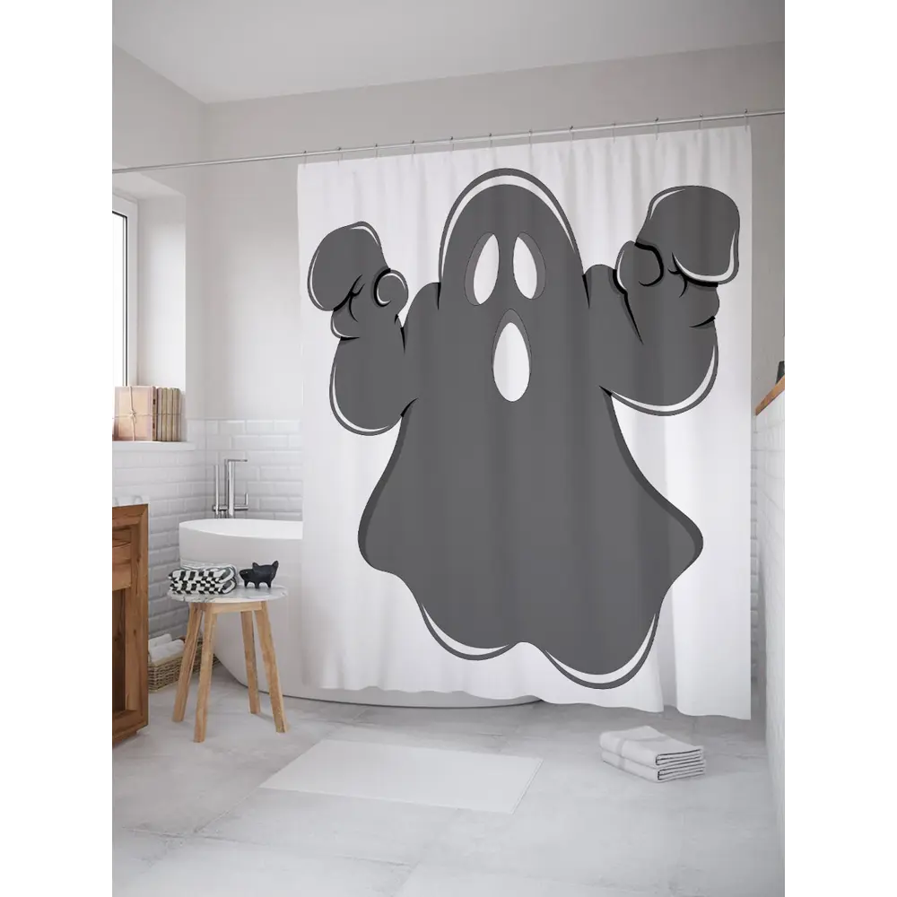 Фото Шторка для ванной комнаты JoyArty sc_4803 200x180см цвет серый серебристый Фото Шторка для ванной комнаты JoyArty sc_4803 200x180см цвет серый серебристый