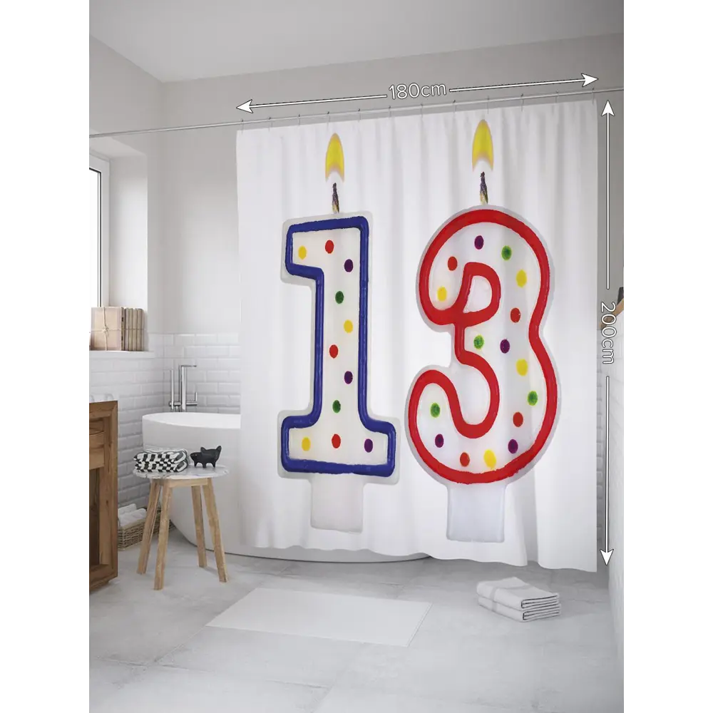 Фото 2 Шторка для ванной комнаты JoyArty sc_35036 200x180см цвет синий Фото 2 Шторка для ванной комнаты JoyArty sc_35036 200x180см цвет синий