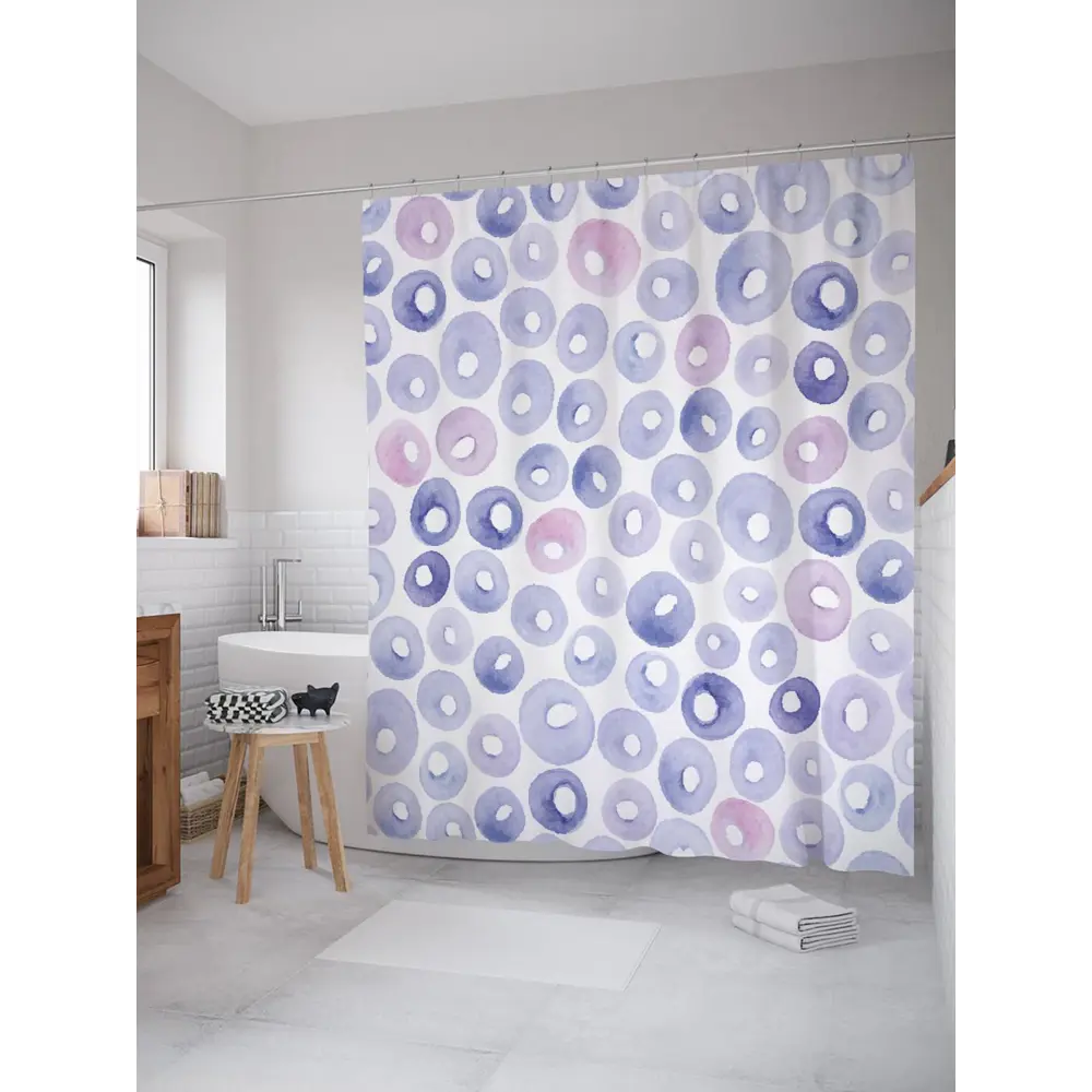 Фото Шторка для ванной комнаты JoyArty sc_32259 200x180см цвет серый серебристый