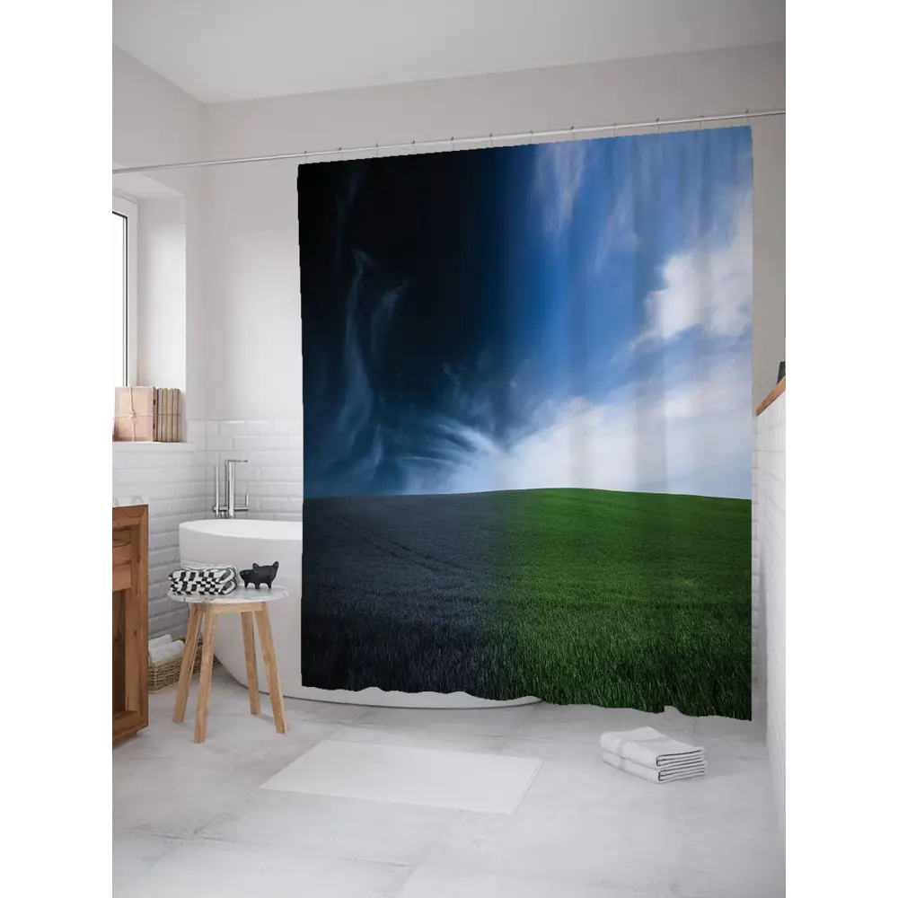 Фото Шторка для ванной комнаты JoyArty sc_20845 200x180см цвет синий