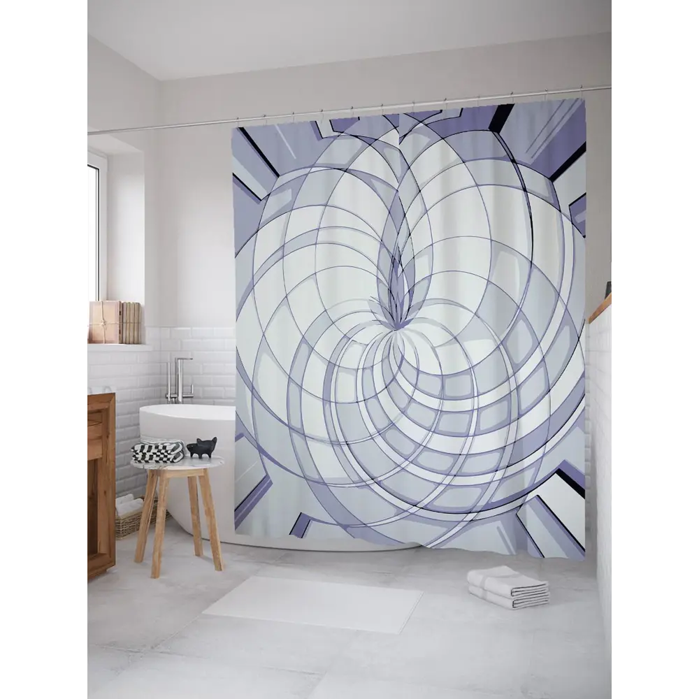 Фото Шторка для ванной комнаты JoyArty sc_31027 200x180см цвет серый серебристый