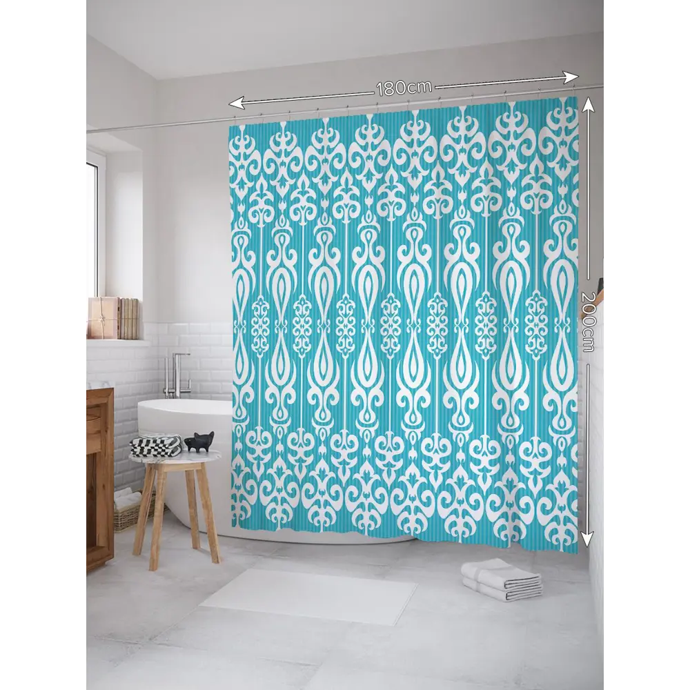 Фото 2 Шторка для ванной комнаты JoyArty sc_33773 200x180см цвет синий