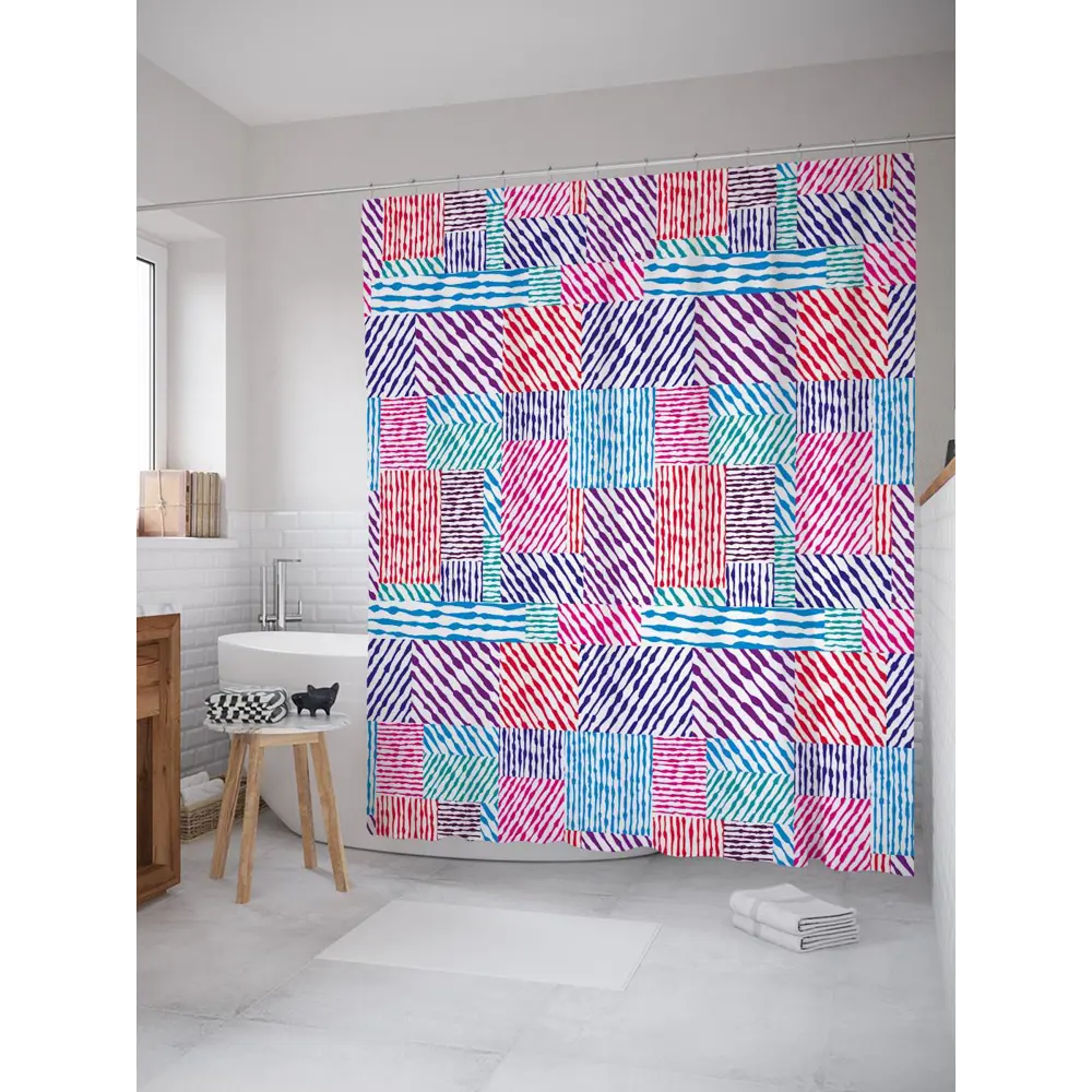 Фото Шторка для ванной комнаты JoyArty sc_33007 200x180см цвет синий