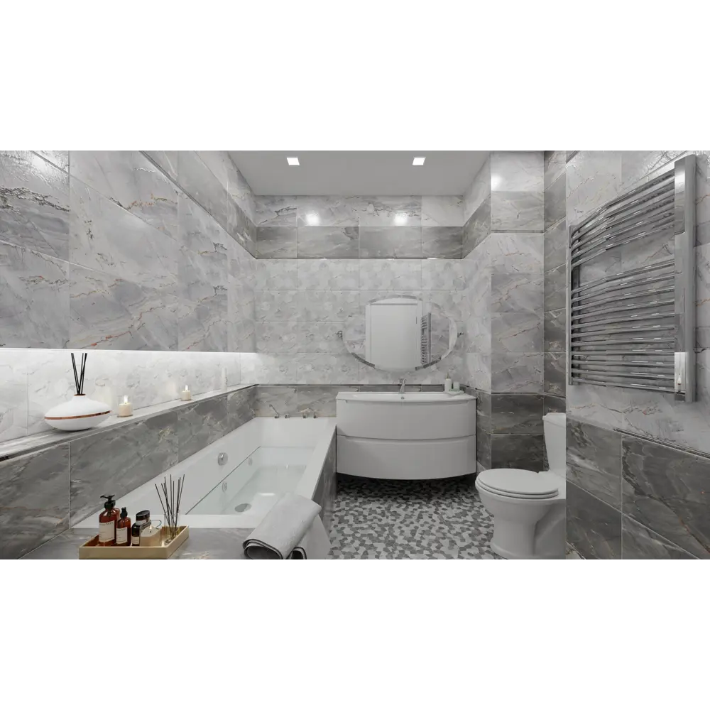 Фото 4 Бордюр Silvermat 1.6x60 см цвет серый матовый Фото 4 Бордюр Silvermat 1.6x60 см цвет серый матовый