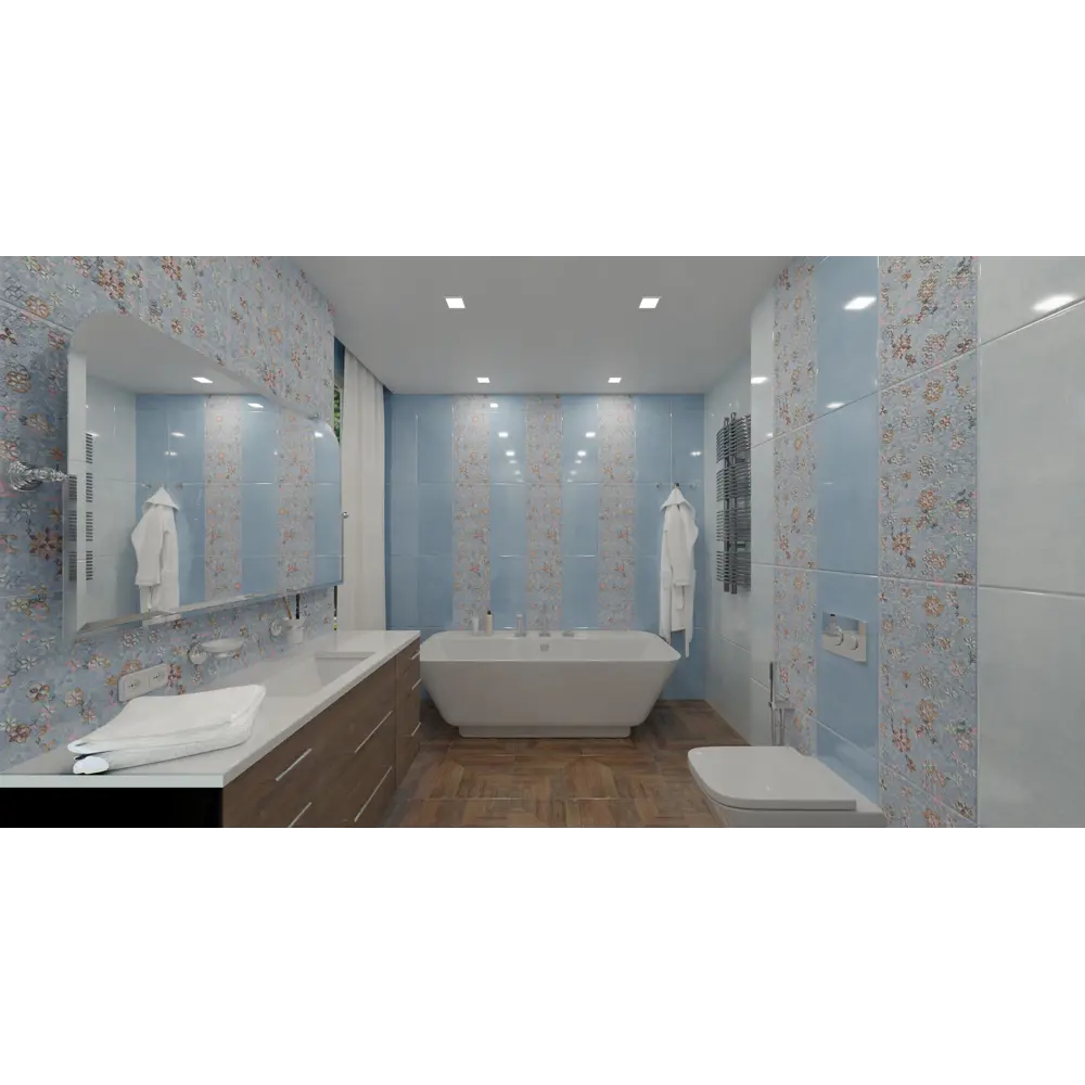 Фото 4 Декор настенный Bloom Dec 30x60 см 1.62 м² цвет синий Фото 4 Декор настенный Bloom Dec 30x60 см 1.62 м² цвет синий