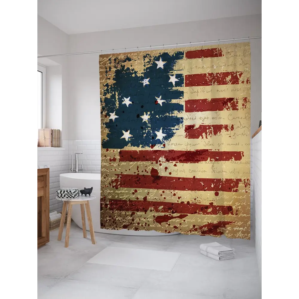 Фото Шторка для ванной комнаты JoyArty sc_20702 200х180см цвет синий Фото Шторка для ванной комнаты JoyArty sc_20702 200х180см цвет синий