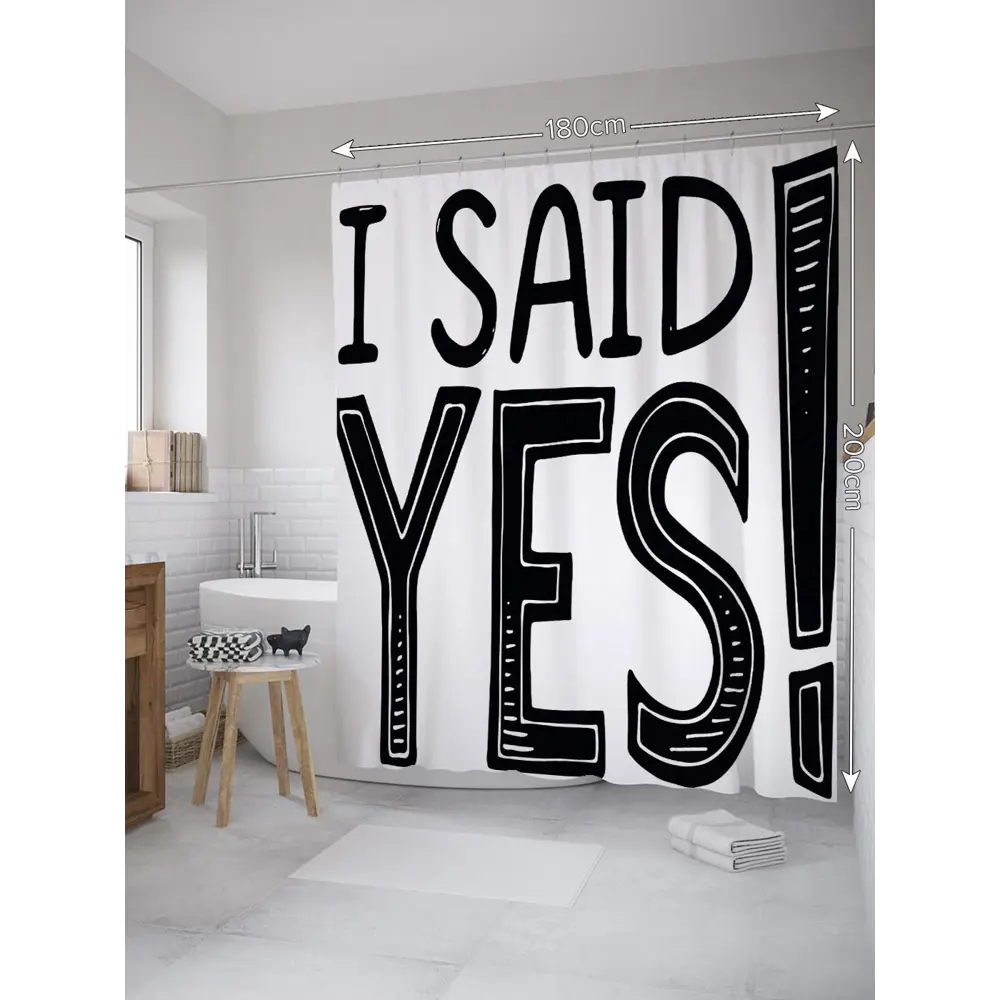 Фото 2 Шторка для ванной комнаты JoyArty sc_34533 200x180см цвет серый серебристый