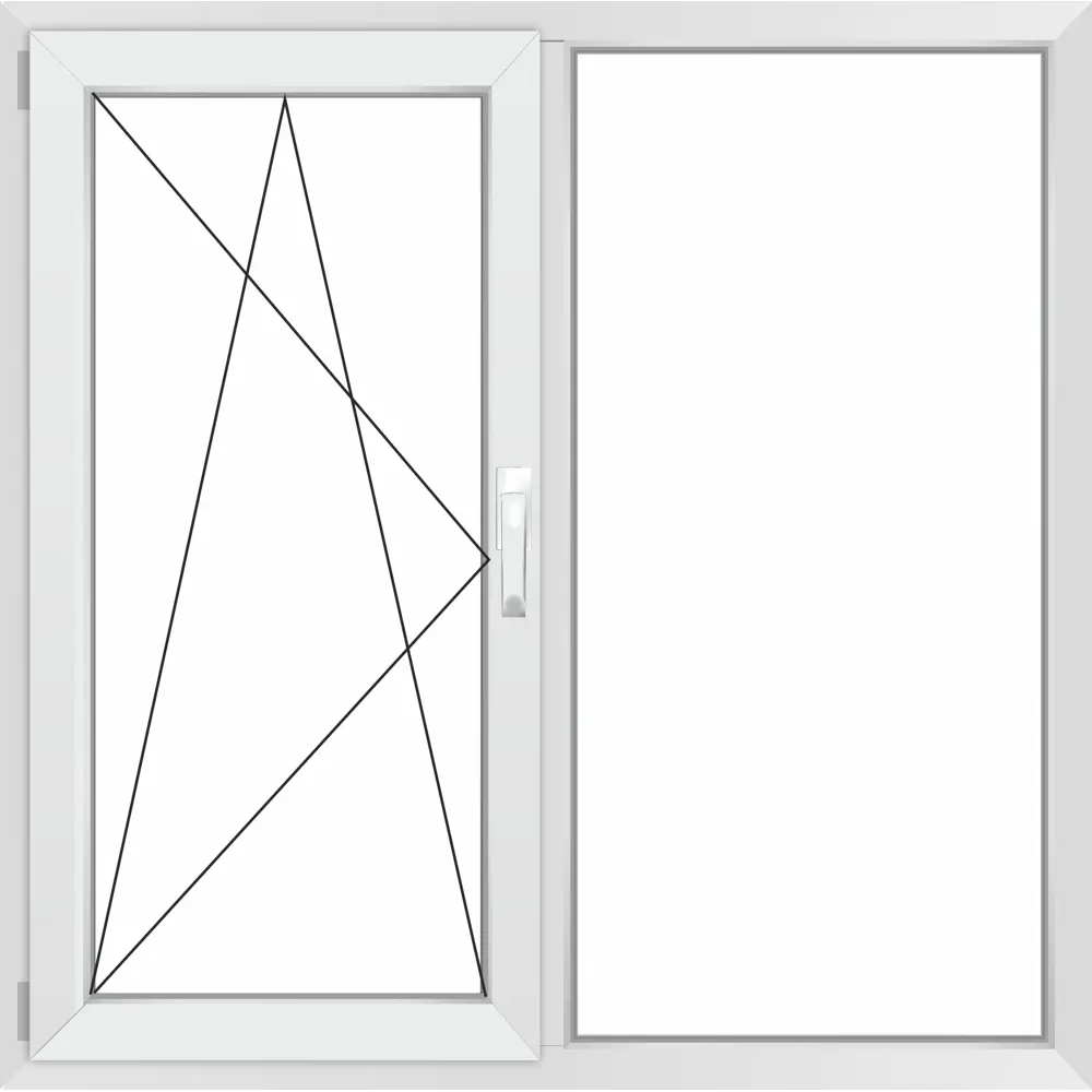 Фото Окно ПВХ Grunder Л2_1_Gr_60_REZE_1800*1100 двухстворчатое 110х180см внутренний двухкамерный Фото Окно ПВХ Grunder Л2_1_Gr_60_REZE_1800*1100 двухстворчатое 110х180см внутренний двухкамерный