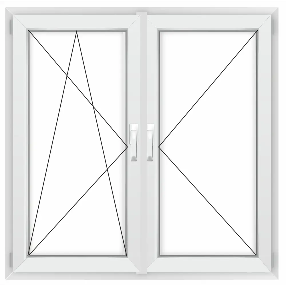 Фото Окно ПВХ Grunder Л2_2_Gr_60_REZE_1000*1000 двухстворчатое 100х100см внутренний двухкамерный Фото Окно ПВХ Grunder Л2_2_Gr_60_REZE_1000*1000 двухстворчатое 100х100см внутренний двухкамерный