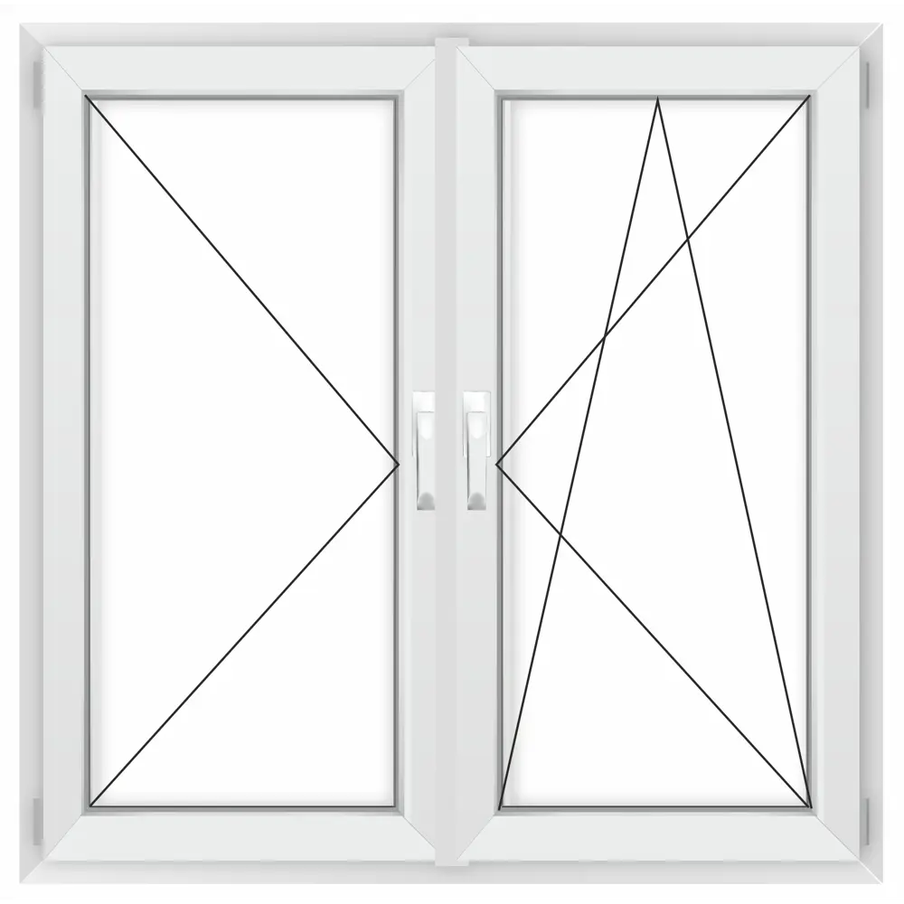 Фото Окно ПВХ Grunder Л2_2_Gr_60_REZE_1800*1000 двухстворчатое 100х180см внутренний двухкамерный