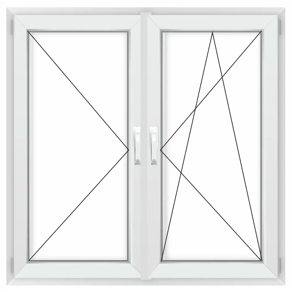 Фото Окно ПВХ Grunder Л2_2_Gr_70_REZE_1400*1300 двухстворчатое 130х140см внутренний двухкамерный Фото Окно ПВХ Grunder Л2_2_Gr_70_REZE_1400*1300 двухстворчатое 130х140см внутренний двухкамерный