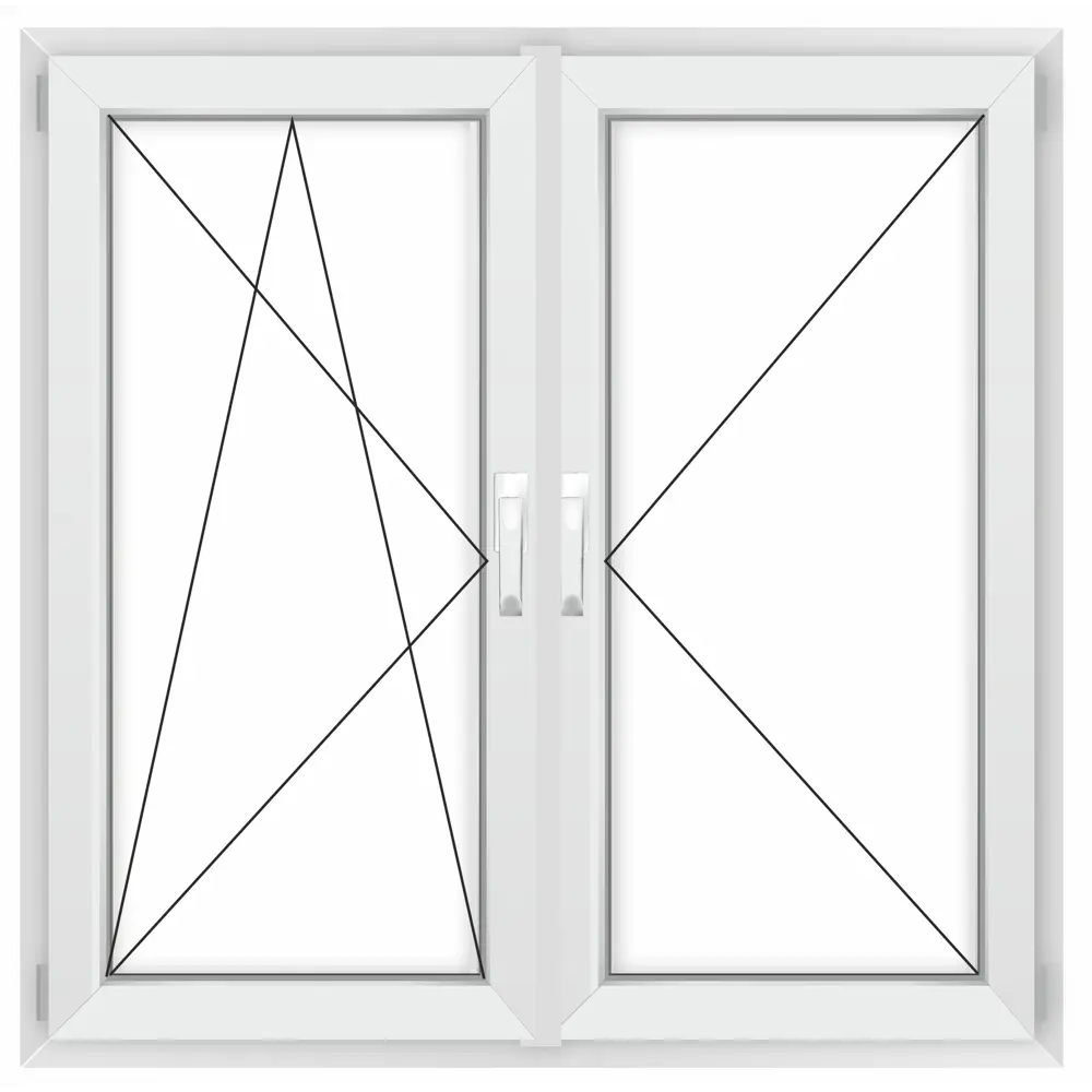 Фото Окно ПВХ Grunder Л2_2_Gr_70_REZE_1700*1200 двухстворчатое 120х170см внутренний двухкамерный Фото Окно ПВХ Grunder Л2_2_Gr_70_REZE_1700*1200 двухстворчатое 120х170см внутренний двухкамерный