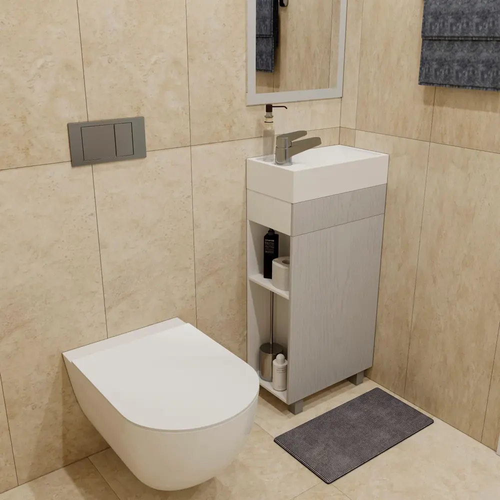 Фото 2 Тумба под раковину MixLine Мини - 40 548302 40см цвет серый