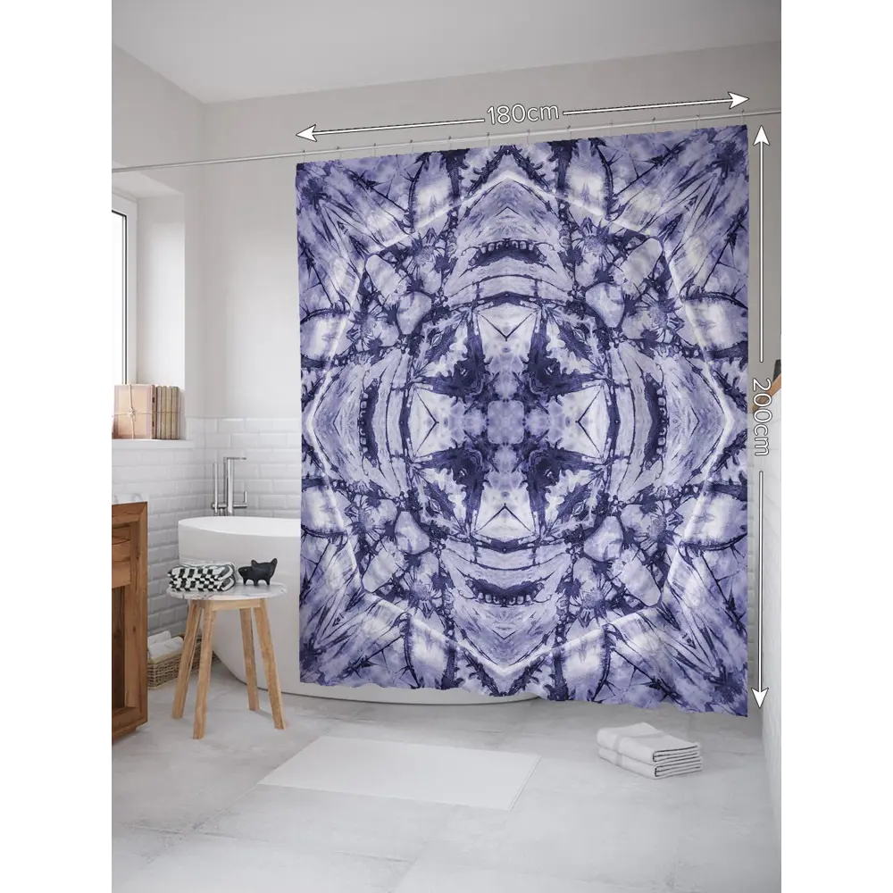 Фото 2 Шторка для ванной комнаты JoyArty sc_20346 200x180см цвет синий