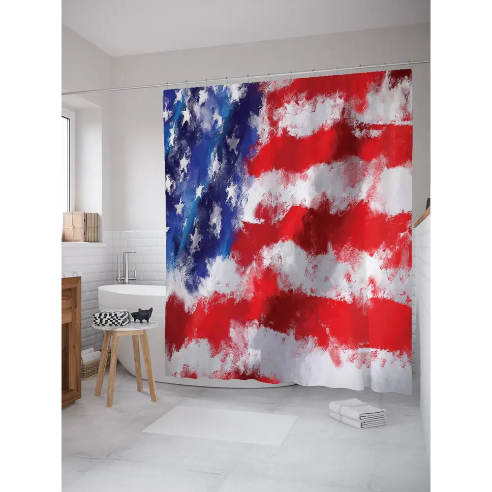 Фото Шторка для ванной комнаты JoyArty sc_20731 200х180см цвет синий