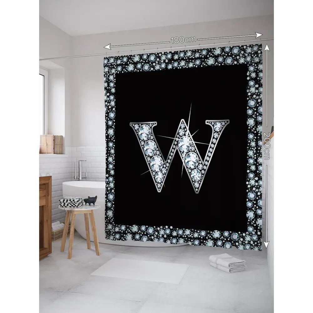 Фото 2 Шторка для ванной комнаты JoyArty sc_3470w 200x180см цвет серый серебристый