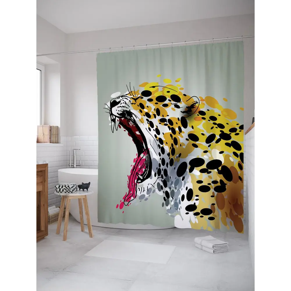 Фото Шторка для ванной комнаты JoyArty sc_29229 200x180см цвет серый серебристый