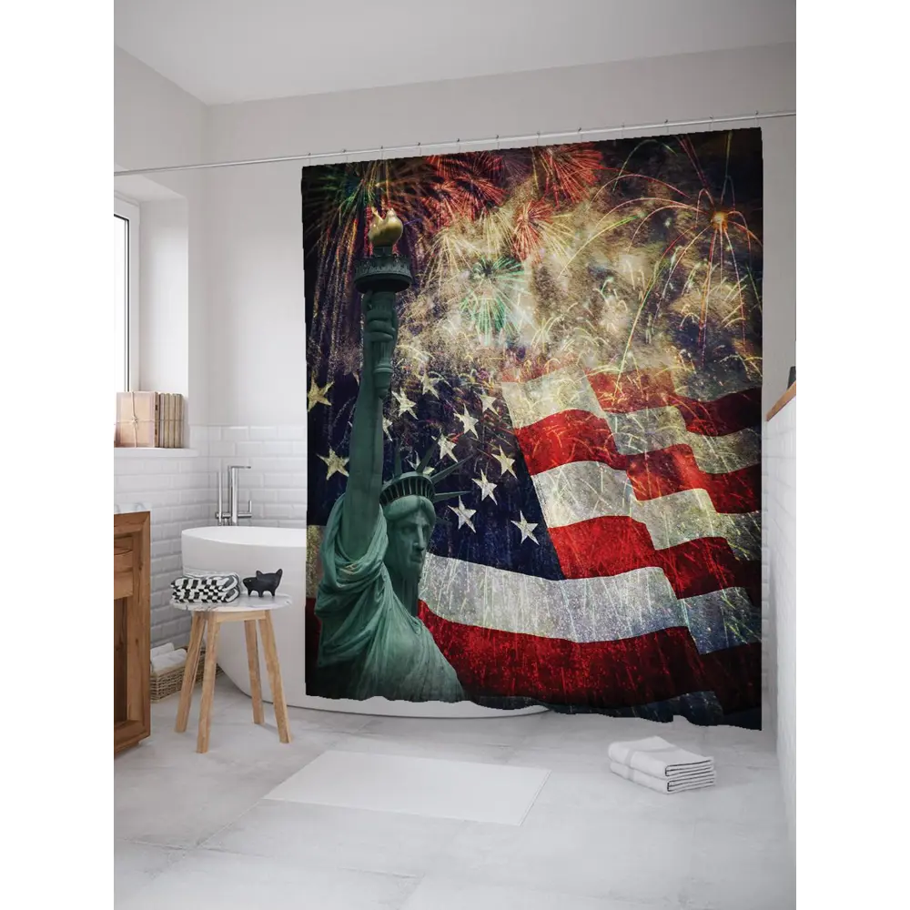 Фото Шторка для ванной комнаты JoyArty sc_20707 200х180см цвет синий