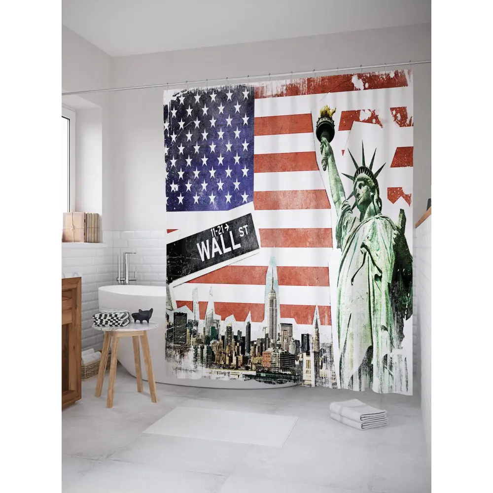 Фото Шторка для ванной комнаты JoyArty sc_20708 200х180см цвет синий