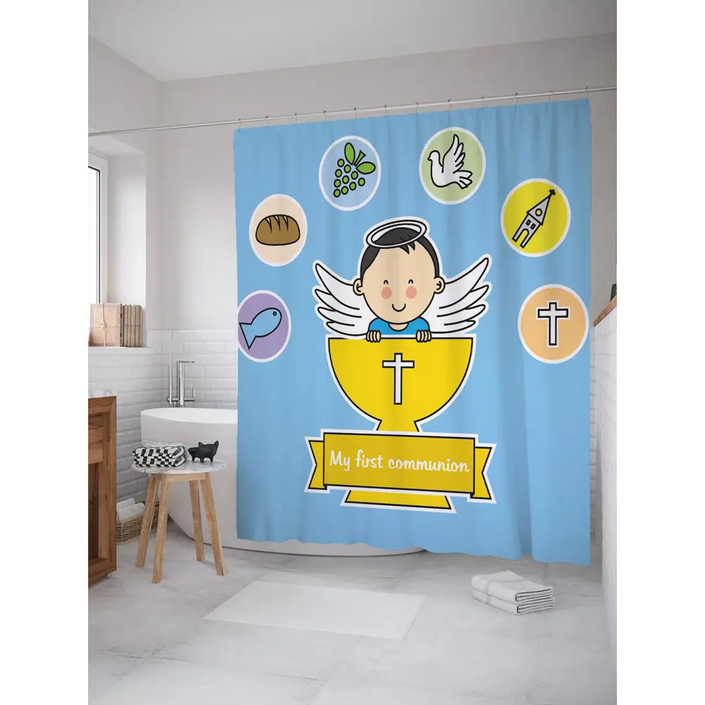 Фото Шторка для ванной комнаты JoyArty sc_9606 200x180см цвет синий Фото Шторка для ванной комнаты JoyArty sc_9606 200x180см цвет синий