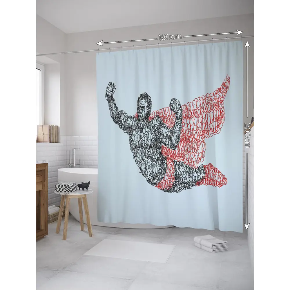 Фото 2 Шторка для ванной комнаты JoyArty sc_32790 200x180см цвет синий Фото 2 Шторка для ванной комнаты JoyArty sc_32790 200x180см цвет синий