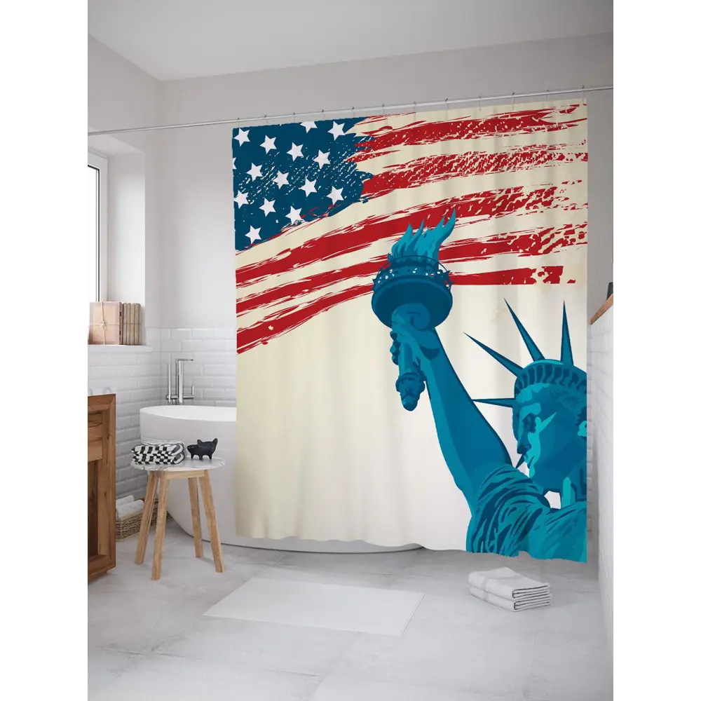 Фото Шторка для ванной комнаты JoyArty sc_20682 200х180см цвет синий